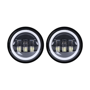 4.5 "tondi fari <span class=keywords><strong>fendinebbia</strong></span> a Led neri occhi d'angelo bianchi Drl ambra indicatori di direzione Halo lampada da 4.5 pollici per moto Harley Davidson - Product Image 3