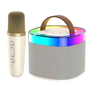 2023 New Release Blue Tooth BT V5.0 Speaker Home Theater KTV Wireless Stereo Microphone 2.4G Deep Bass Battery Outdoor RGB Light