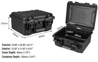 Étui de transport robuste RX-HCR2-BK, protection IP67, étui de rangement rigide - 430 x 360 x 206 mm