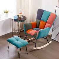 Mobilier de salon dernière conception prix de gros personnalisé confortable tissu Orange moderne loisirs chaise à bascule pour adulte