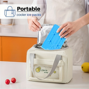 Bộ của 4 tái sử dụng gel nhựa <span class=keywords><strong>Ice</strong></span> Cooler hộp gói lớn tái sử dụng đá gạch gói cho làm mát ăn trưa Hộp túi giữ thực phẩm tươi - Product Image 4