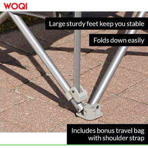 Silla de camping plegable Woqi color azul marino para playa con portavasos y bolsillo de almacenamiento 90x30x48cm - Product Image 5