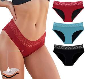 OEM/ODM Bragas Menstruales de Algodón para Mujer, Personalizadas, de 4 Capas, Reutilizables, al por Mayor, para Flujo Abundante, a Prueba de Fugas, con Encaje - Product Image 3
