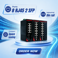 Switch Jaringan Ethernet Tipe DIN-Rail Industri Tanpa Manajemen 4/8/16-Port RJ45 Plug-and-Play 10Mbps Switch Industri Tangguh Tanpa Manajemen