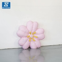 Modèle géant gonflable de fleur de cerisier pour publicité extérieure, décoration de cerisier en fleurs avec éclairage LED