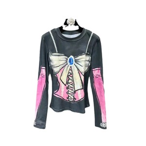<span class=keywords><strong>เสื้อ</strong></span>แขนยาวคอกลมสำหรับเด็กผู้หญิง<span class=keywords><strong>เสื้อ</strong></span>มีโบว์รูปหัวใจสำหรับเด็กผู้หญิงเสื้อมีกระดุมหลากสีฤดูใบไม้ผลิใหม่ - Product Image 5