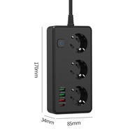 OL Bestseller GAN Steckdosenleiste mit USB 2500W 10A 100-250V Verlängerungskabel Steckdose Mehrfachsteckdose Überspannungsschutz