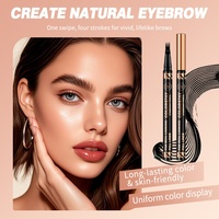 Crayon à sourcils liquide teinté de haute qualité à quatre pointes, résistant à l'eau, à la transpiration, longue tenue, anti-bavures, application fluide