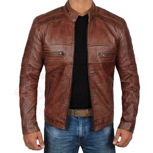 Hommes-Veste Slim-Fit en cuir véritable respirant fait à la main New Vintages-Style Motorcycle Red-Color Fashion Jackets - Product Image 2