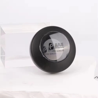 Boîtier compact en plastique noir rond transparent de qualité supérieure pour poudre, blush et fond de teint – Emballage cosmétique