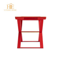 Table d'appoint simple et élégante, table pliante rouge exquise, petite table d'appoint carrée pour la maison