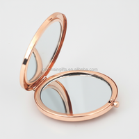 Miroir de poche compact personnalisé pour mariage, cadeau de fête nuptiale, en or rose avec nom