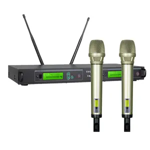 Двойной беспроводной микрофон профессиональный KTV сценическая Портативная аудиосистема динамическая для производительности на открытом воздухе