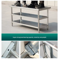 Plateau de travail en acier sur mesure de précision avec roulettes verrouillables, certifié NSF, et joints sanitaires