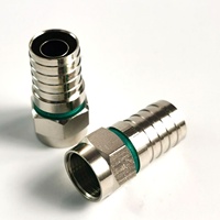 Connecteur à sertir de type F RG6, adaptateur coaxial en laiton nickelé pour RF, CATV, satellite, haut débit et CCTV