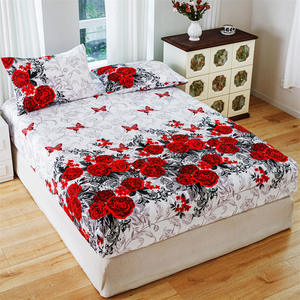 Housse <span class=keywords><strong>de</strong></span> coussin <span class=keywords><strong>de</strong></span> lit à fleurs en fibre chimique anti-salissure, style américain, trois pièces, pour le commerce extérieur transfrontalier - Product Image 2