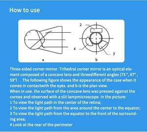 Optik Ekipmanlar Ön Vitreöz Açılı Ayna Üç Taraflı Ayna Yarıklı Lamba Mikroskop Optik Lens <span class=keywords><strong>Fundus</strong></span> için Aksesuarlar - Product Image 5