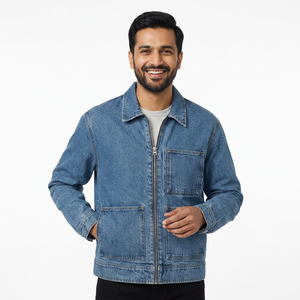 <b>Men</b> <b>Denim</b> Coat Winter Fashion Wool Lining Thick <b>Denim</b> <b>Jacket</b> Slim Warm <b>Denim</b> <b>Jacket</b> - Product Image 1