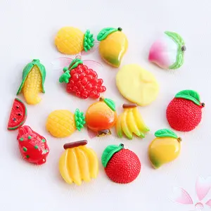 Miễn Phí Vận Chuyển Trái Cây Dễ Thương Mango Peach Pitaya Flatback Trang Trí Charms Diy Phone Case Phụ Kiện Cabochon Nhựa Tô Điểm