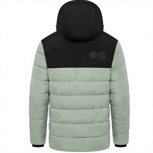 Chaqueta de burbujas premium para hombre, con capucha, tejido sólido, transpirable, cortavientos, térmica, abrigo acolchado de invierno, informal, estándar, frontal. - Product Image 2