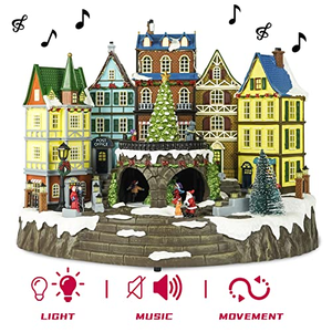 Figura Decorativa Navideña con Árbol Animado Iluminado con LED, Música y Estilo Europeo, Marca MELODY, Funciona con 3 Pilas AA, para Decoración Navideña - Product Image 5