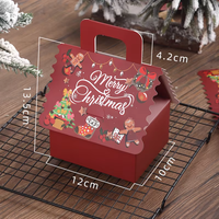 Coffret Cadeau de Noël Rouge et Vert pour Friandises – Boîte Rigide en Carton pour Bonbons, Nougats et Maison en Pain d'Épices
