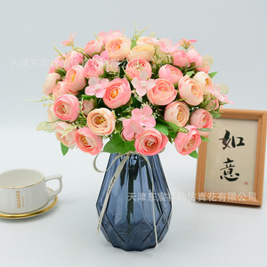 Bouquet de roses artificielles de style coréen pour la décoration de la maison, accessoires de photographie de mariage - Product Image 3