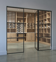 Portes Crittall en acier forgé français, grille de fenêtre en fer forgé, cloison en verre moderne insonorisée pour salon et chambre