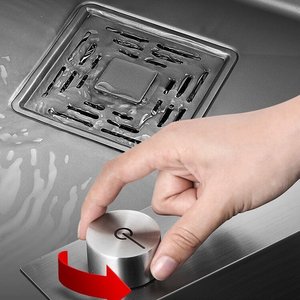 Évier de cuisine à cuve unique grande et épaisse en acier inoxydable 304 noir nano, fait main, à encastrer sous plan - Product Image 6