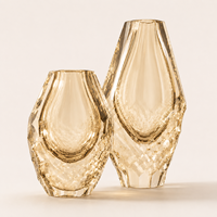 Ensemble de vases de table en cristal facetté faits à la main avec fonction hydroponique pour mariage et décoration intérieure