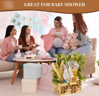Caisse de rangement en bois pour baby shower, panier cadeau DIY pour bébé, idéale pour la décoration de fête de naissance - Vente chaude