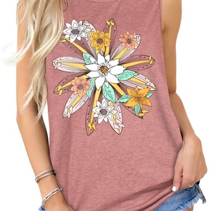 Women's Lightweight 100% Cotton Polyester Tank <b>Top</b> Summer Sleeveless Breathable Anti-Pilling Knitted Fabric Casual Style - Product Image 5