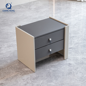 Ensemble <span class=keywords><strong>de</strong></span> 2 tables <span class=keywords><strong>de</strong></span> <span class=keywords><strong>chevet</strong></span> italiennes minimalistes incurvées <span class=keywords><strong>de</strong></span> 30cm Nouveau mobilier élégant pour hôtel <span class=keywords><strong>Table</strong></span> <span class=keywords><strong>de</strong></span> chambre à coucher avec intérieur à tiroirs - Product Image 4