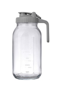 Logo dập nổi 1 lít 32oz thủy tinh Mason Jar <span class=keywords><strong>Pitcher</strong></span> với đổ <span class=keywords><strong>Spout</strong></span> Nắp - Product Image 2