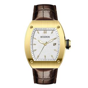 Montre automatique mécanique en acier inoxydable avec boîtier en forme de baril, bracelet personnalisé, étanche, montres-bracelets pour hommes - Product Image 3