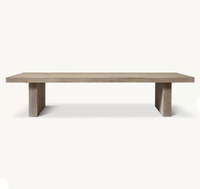 Table basse rectangulaire en chêne RH - Meuble de salon minimaliste en bois massif, durable et mobile