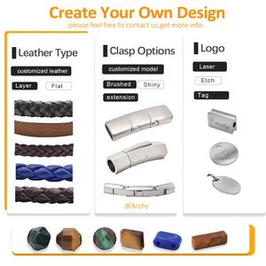 Erkek Bohemian yıldönümü takı hediye moda kare boncuk 7x7mm mavi Sodalite taş ayarlanabilir paslanmaz çelik Trendy - Product Image 6