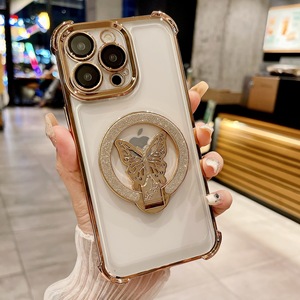 <span class=keywords><strong>เคส</strong></span>โทรศัพท์<span class=keywords><strong>ใส</strong></span>เคลือบเงา Lichicase สำหรับ Redmi 15A 15C <span class=keywords><strong>A7</strong></span> Pro 17Max ลายผีเสื้อกลิตเตอร์ พร้อมขาตั้ง - Product Image 2
