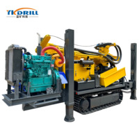 Équipement de forage rotatif pour puits d'eau de 200 m, plateforme de forage hydraulique diesel, moteur, boîte de vitesses automatique, utilisation facile