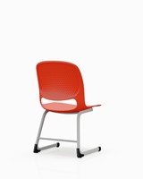 Chaise longue ergonomique moderne empilable à prix abordable, dossier en PP et pieds en fer, gain de place, personnalisable OEM pour salle de classe