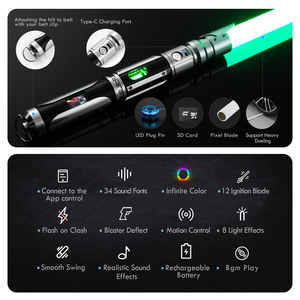Spada Laser Rotante <span class=keywords><strong>Neopixel</strong></span> con Schermo LED, Impugnatura in Metallo, per Combattimento, Cosplay, Giocattolo da Collezione, Vendita all'Ingrosso Diretta dalla Fabbrica - Product Image 4