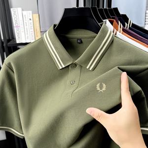 Luxe hommes 100% coton mince pour Polo séchage rapide brodé à manches courtes tricoté uniforme Anti-rides <span class=keywords><strong>Golf</strong></span> couleur unie - Product Image 3