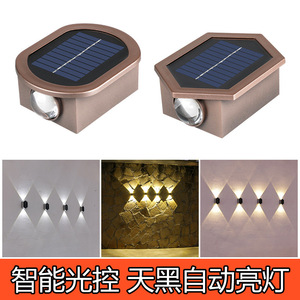Lampe murale solaire d'extérieur carrée à LED, angle de faisceau de 20 degrés, diffuseur en verre trempé pour patio, porte, cour - Product Image 2