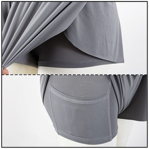 T26457 <span class=keywords><strong>Pantaloncini</strong></span> Fluidi Personalizzabili con Logo 2 in 1 <span class=keywords><strong>a</strong></span> Vita Alta per Donna, Bambina e Ragazza, Ideali per Allenamento, Ciclismo, Corsa, Yoga e Palestra - Product Image 4