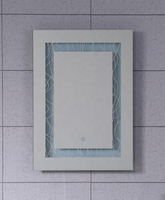 Miroirs de salle de bain LED intelligents rectangulaires modernes IP44 avec éclairage arrière et interrupteur tactile pour maquillage – Offre Spéciale