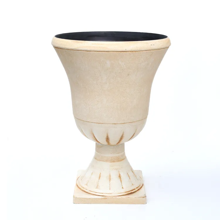 Antike Plastik blumentöpfe Harz Blumen urne Pflanzer dekorative weiße Urnen Vasen