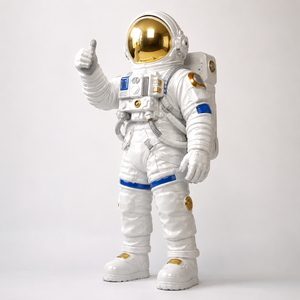 Custom Resin Fiberglass Luminous Astronaut Sculpture Life Size Hand-painted Space Man Statue For Theme Park Mall Science Museum