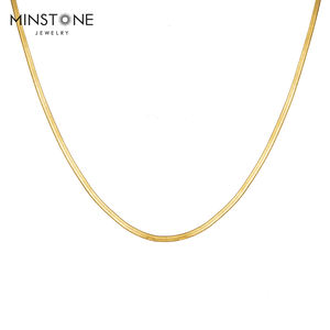 Modische Messing-Schwere-Mikronen <span class=keywords><strong>18K</strong></span>-Goldplattiert Hip Hop Herringbone Schlangenkette Choker-Halsband für Damen Mädchen - Product Image 5