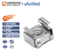 304 SS Clip-on Cage Nut M4/M5/M6/M8 Spring Captive Square Rack Nut Metrik untuk Bagian Pengikat Kabinet Server