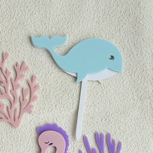 Honey And Sweetness Acrylic Cake Decorations Ocean Theme <b>DIY</b> <b>Kit</b> For Birthday Party Cake Toppers - Product Image 3